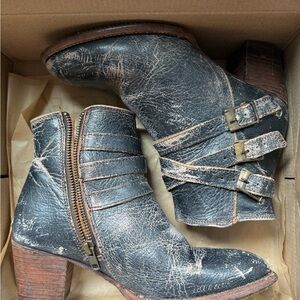 Bed Stü Black Leather Ankle Boots